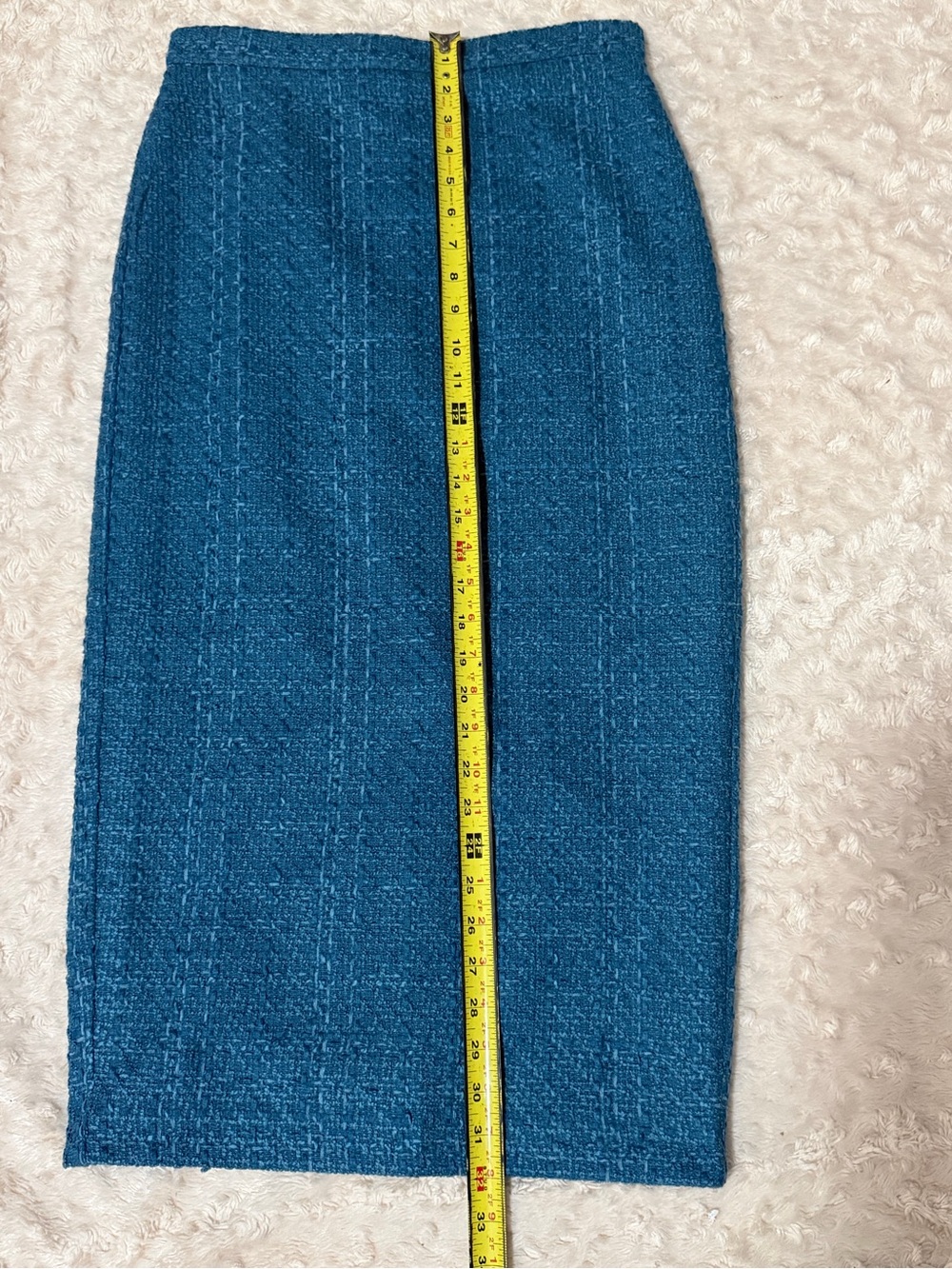 Ann Taylor Teal Textured Midi Pencil Skirt - Picture 9 of 9